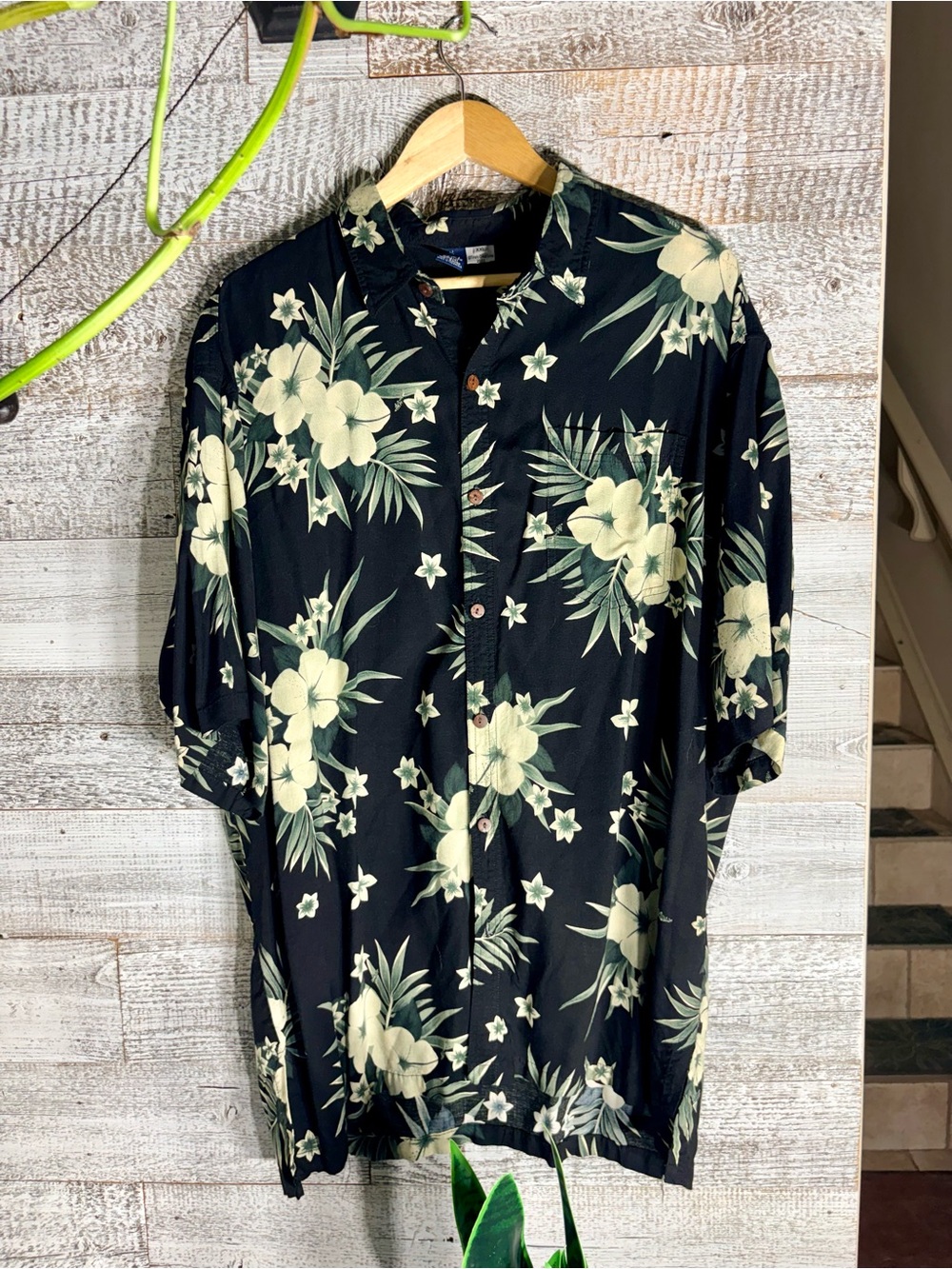 Hibiscus Collection Hawaii | Lightweight Hawaiian Shirt - Men's XXL, Blk/Yellow